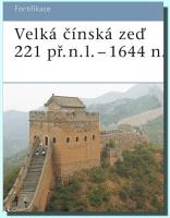 Velká čínská zeď 221 př. n. l.–1644 n. l.